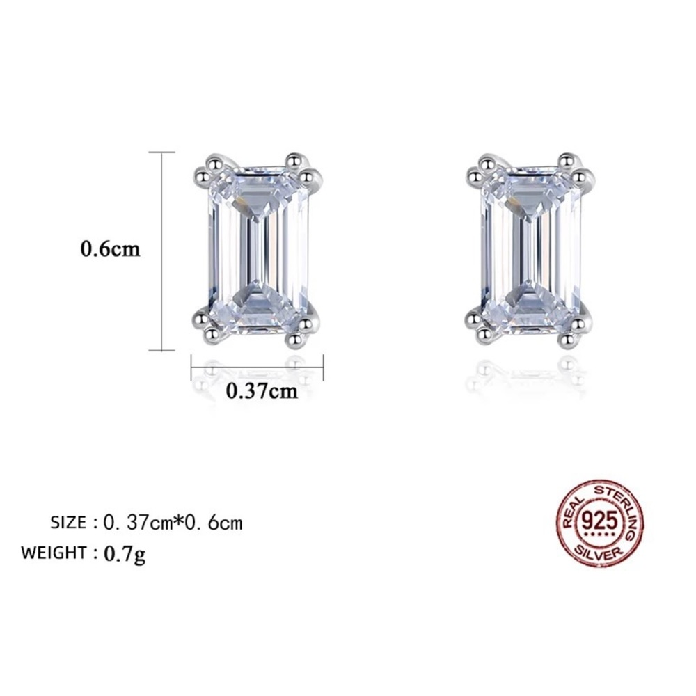0.5ct Emerald Cut Rectangular Simulated Diamond P… - image 5